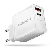 AXAGON ACU-PQ22W, PD & QC mrežni punjač 22W, 2x port (USB-A + USB-C), PD3.0 / QC3.0 / AFC / FCP / Apple, bijeli