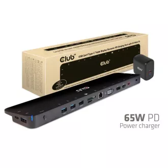 Club3D USB-C priključna stanica 14v1, 1xDP, 1xHDMI, 1xVGA, 2xUSB-C, 5xUSB, čitač SD kartica, crna Club3D USB-C priključna stanica 14v1, 1xDP, 1xHDMI, 1xVGA, 2xUSB-C, 5xUSB, čitač SD kartica, crna