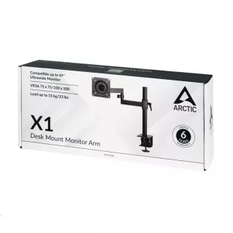 ARCTIC držač monitora X1, čelik, mat crna