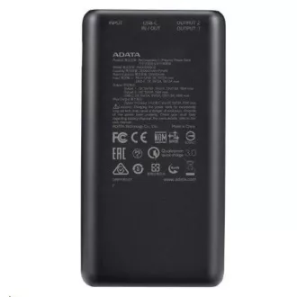ADATA PowerBank P20000QCD - vanjska baterija za mobitel/tablet 20000mAh, 2, 1A, crna ADATA PowerBank P20000QCD - vanjska baterija za mobitel/tablet 20000mAh, 2, 1A, crna