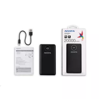 ADATA PowerBank P20000QCD - vanjska baterija za mobitel/tablet 20000mAh, 2, 1A, crna ADATA PowerBank P20000QCD - vanjska baterija za mobitel/tablet 20000mAh, 2, 1A, crna