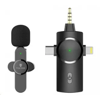 Viking bežični mikrofon s M360 kopčom, USB-C / Lightning / 3,5 mm jack konektorom