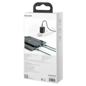 Baseus Rapid Series punjenje / podatkovni kabel 3u1 Type-C/ (Micro USB + Lightning PD 20W + USB-C) 1.5m zeleni
