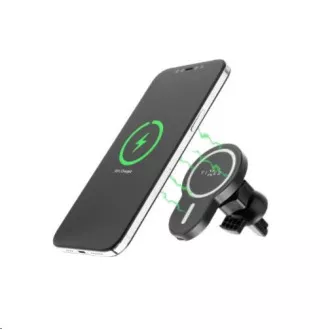 FIKSNI auto držač MagClick s bežičnim punjenjem, 15W, USB-C, crni