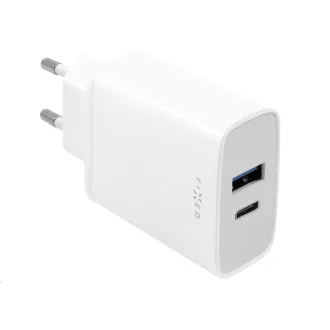 FIKSNI mrežni punjač, USB-C + USB-A konektor, PD podrška, 30 W, bijeli