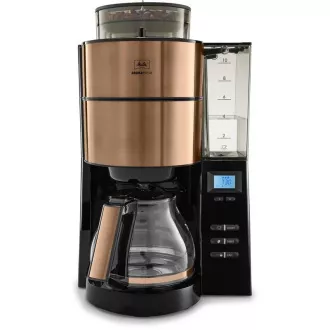Melitta AromaFresh 1021-04 aparat za kavu s mlinom, kapaljkom, stakleni lonac, 1180 W, zaslon, bakar