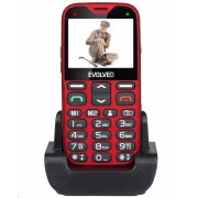 EVOLVEO EasyPhone XG, mobitel za starije osobe sa postoljem za punjenje, crvena