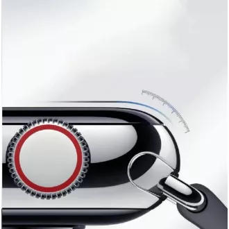 COTEetCI 4D staklo s lijepljenjem po cijeloj površini s crnim rubom za Apple sat 45 mm