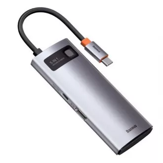 Baseus Metal Gleam Series 5v1 HUB Type-C (USB-C PD 100W, 3* USB 3.0, HDMI) sivi Baseus Metal Gleam Series 5v1 HUB Type-C (USB-C PD 100W, 3* USB 3.0, HDMI) sivi