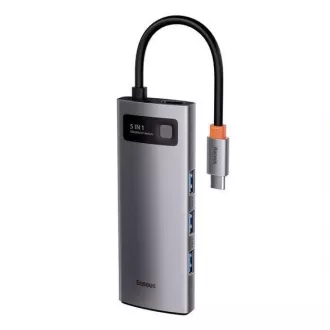 Baseus Metal Gleam Series 5v1 HUB Type-C (USB-C PD 100W, 3* USB 3.0, HDMI) sivi Baseus Metal Gleam Series 5v1 HUB Type-C (USB-C PD 100W, 3* USB 3.0, HDMI) sivi