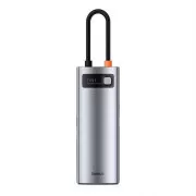 Baseus Metal Gleam Series 7v1 HUB Type-C (USB-C PD 100W, USB-C, 2* USB 3.0, HDMI, SD TF priključak) sivi