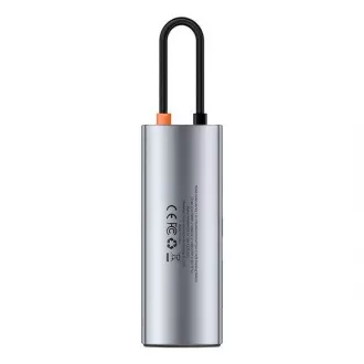 Baseus Metal Gleam Series 7v1 HUB Type-C (USB-C PD 100W, USB-C, 2* USB 3.0, HDMI, SD TF priključak) sivi