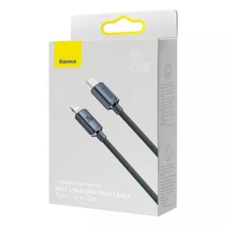 Baseus Crystal Shine Series punjenje, podatkovni kabel USB-C Lightning 20W 1,2m, crni Baseus Crystal Shine Series punjenje, podatkovni kabel USB-C Lightning 20W 1,2m, crni