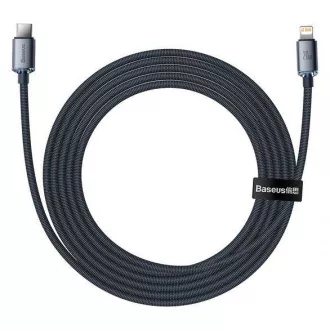 Baseus Crystal Shine Series kabel za punjenje / podatkovni kabel USB-C / Lightning 20W 2m, crni