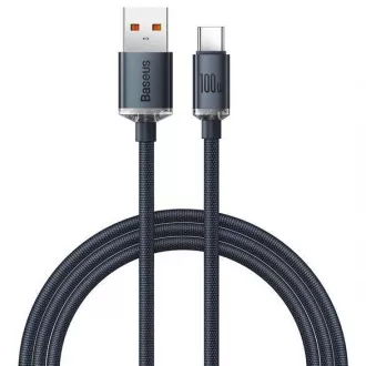 Baseus Crystal Shine Series kabel za punjenje / podatkovni kabel USB-A / USB-C 100W 1,2 m, crni Baseus Crystal Shine Series kabel za punjenje / podatkovni kabel USB-A / USB-C 100W 1,2 m, crni