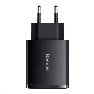 Baseus kompaktni adapter za brzo punjenje 2x USB-A, 1x Type-C 30W crni Baseus kompaktni adapter za brzo punjenje 2x USB-A, 1x Type-C 30W crni