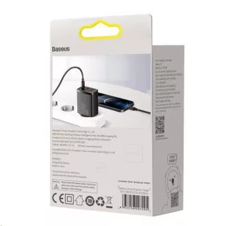 Baseus kompaktni adapter za brzo punjenje 2x USB-A, 1x Type-C 30W crni Baseus kompaktni adapter za brzo punjenje 2x USB-A, 1x Type-C 30W crni