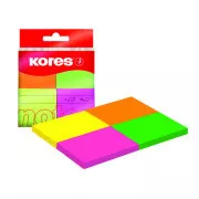 Samoljepljivi blok 40x50mm 4 neon boje 4x50 listova Kores