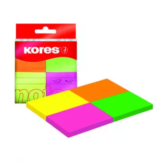 Samoljepljivi blok 40x50mm 4 neon boje 4x50 listova Kores