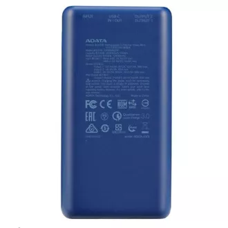 ADATA PowerBank P20000QCD - vanjska baterija za mobitel/tablet 20000mAh, 2.1A, plava (74Wh) ADATA PowerBank P20000QCD - vanjska baterija za mobitel/tablet 20000mAh, 2.1A, plava (74Wh)