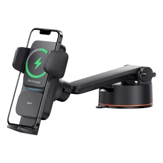 Baseus Wisdom Auto Alignment držač s bežičnim punjenjem 15W, crni Baseus Wisdom Auto Alignment držač s bežičnim punjenjem 15W, crni