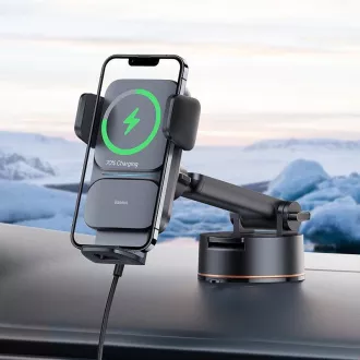 Baseus Wisdom Auto Alignment držač s bežičnim punjenjem 15W, crni Baseus Wisdom Auto Alignment držač s bežičnim punjenjem 15W, crni
