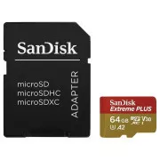 SanDisk micro SDXC kartica 64GB Extreme PLUS (200 MB/s klasa 10, UHS-I U3 V30) + adapter