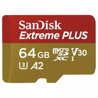 SanDisk micro SDXC kartica 64GB Extreme PLUS (200 MB/s klasa 10, UHS-I U3 V30) + adapter SanDisk micro SDXC kartica 64GB Extreme PLUS (200 MB/s klasa 10, UHS-I U3 V30) + adapter