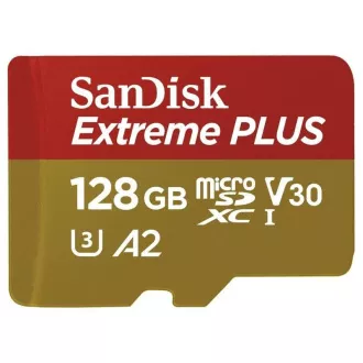 SanDisk micro SDXC kartica 128 GB Extreme PLUS (200 MB/s Class 10, UHS-I U3 V30) + adapter