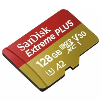 SanDisk micro SDXC kartica 128 GB Extreme PLUS (200 MB/s Class 10, UHS-I U3 V30) + adapter