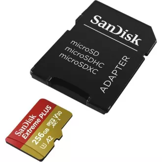 SanDisk micro SDXC kartica 256GB Extreme PLUS (200 MB/s klasa 10, UHS-I U3 V30) + adapter