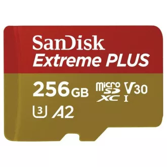 SanDisk micro SDXC kartica 256GB Extreme PLUS (200 MB/s klasa 10, UHS-I U3 V30) + adapter