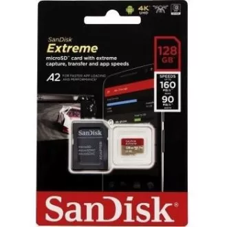 SanDisk micro SDXC kartica 128 GB Extreme Action Cams i Dronovi (190 MB/s Class 10, UHS-I U3 V30) + adapter