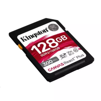 Kingston 128 GB Canvas React Plus SDXC UHS-II 300R / 260 W U3 V90 za Full HD / 4K / 8K