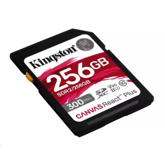 Kingston 256 GB Canvas React Plus SDXC UHS-II 300R / 260 W U3 V90 za Full HD / 4K / 8K