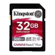 Kingston 32GB Canvas React Plus SDHC UHS-II 300R / 260W U3 V90 za Full HD / 4K / 8K