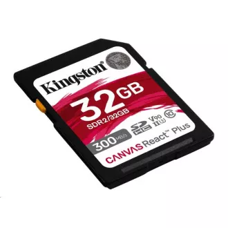 Kingston 32GB Canvas React Plus SDHC UHS-II 300R / 260W U3 V90 za Full HD / 4K / 8K
