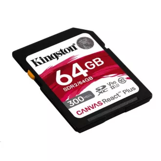 Kingston 64GB Canvas React Plus SDHC UHS-II 300R / 260W U3 V90 za Full HD / 4K / 8K