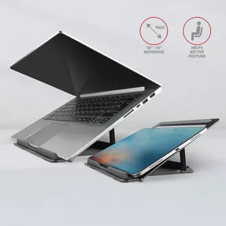 AXAGON STND-L, metalni stalak za prijenosna računala 10"-17.3", 4 podesive visine, sivi AXAGON STND-L, metalni stalak za prijenosna računala 10"-17.3", 4 podesive visine, sivi