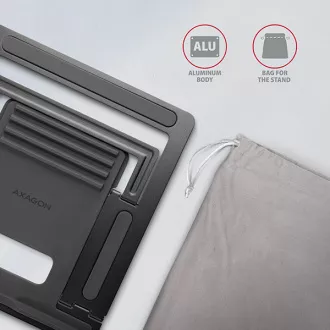 AXAGON STND-L, metalni stalak za prijenosna računala 10"-17.3", 4 podesive visine, sivi AXAGON STND-L, metalni stalak za prijenosna računala 10"-17.3", 4 podesive visine, sivi