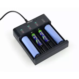 GEMBIRD punjač baterija BC-USB-02, 4 kom, Ni-MH + Li-ion
