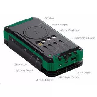 Viking solarni outdoor power bank EP16W 16000 mAh, bežično punjenje