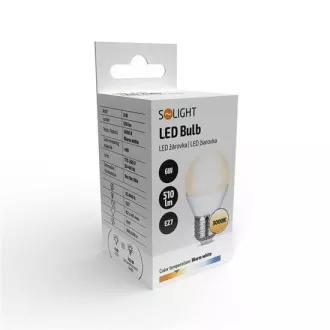 Solight LED žarulja, miniglobus, 6W, E27, 3000K, 510lm