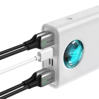 Baseus Amblight power bank s digitalnim zaslonom QC 30000mAh Overseas Edition + kabel Type-C/Type-C 100W 1m, bijela Baseus Amblight power bank s digitalnim zaslonom QC 30000mAh Overseas Edition + kabel Type-C/Type-C 100W 1m, bijela