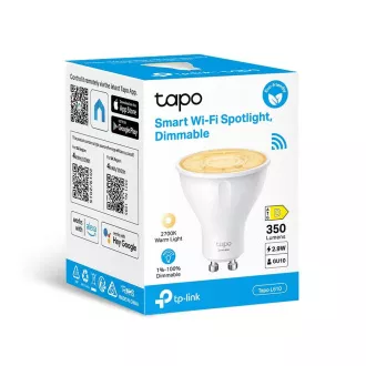 TP-Link Tapo L610 Smart WiFi LED žarulja s prigušivanjem (bijela, 2700K, 350lm, 2,4 GHz, GU10)