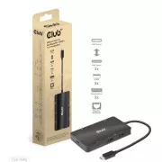 Club3D USB-C 7-u-1 priključna stanica, 2xDP, 2xUSB-C, 2xUSB, 1xRJ45, crna