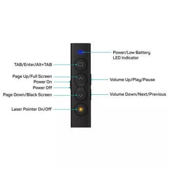 Punjivi laserski pokazivač CONNECT IT, crni Punjivi laserski pokazivač CONNECT IT, crni