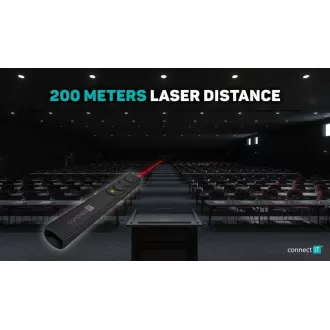 Punjivi laserski pokazivač CONNECT IT, crni Punjivi laserski pokazivač CONNECT IT, crni