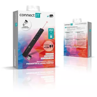 Punjivi laserski pokazivač CONNECT IT, crni Punjivi laserski pokazivač CONNECT IT, crni