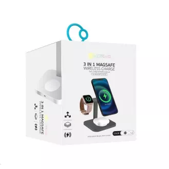 COTEetCI postolje i stanica za punjenje MagSafe 3u1 AirPods/iPhone/Apple Watch WS-36, siva